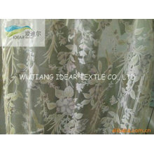 Flocked Polyester Organza Fabric For Decoration Fabric/Wedding Dress